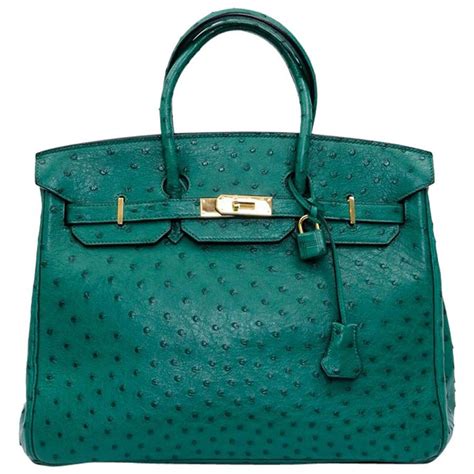 hermes green ostrich bag|worth handbags ostrich leather.